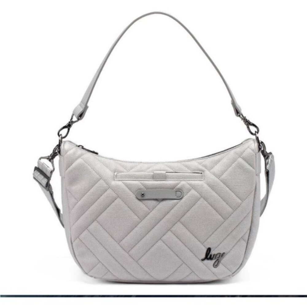 Lug Harmony Matte Luxe Shoulder Bag Crossbody Strap Handbag Diamond Silver